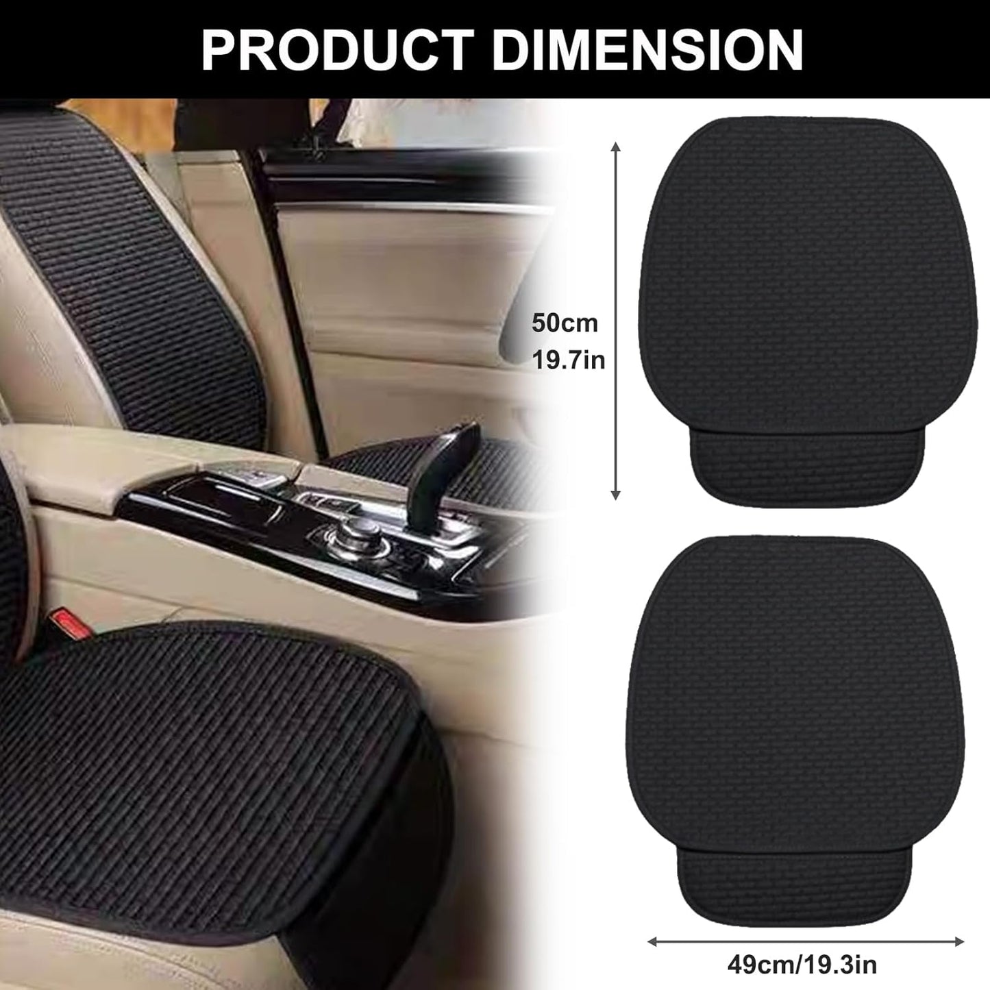 Simple Striped Fabric Car Seat Cushion — Breathable & All-Season Comfort