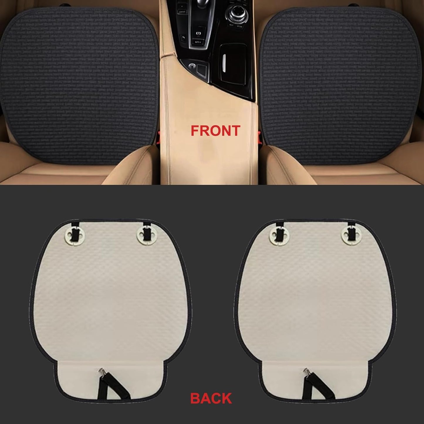 Simple Striped Fabric Car Seat Cushion — Breathable & All-Season Comfort