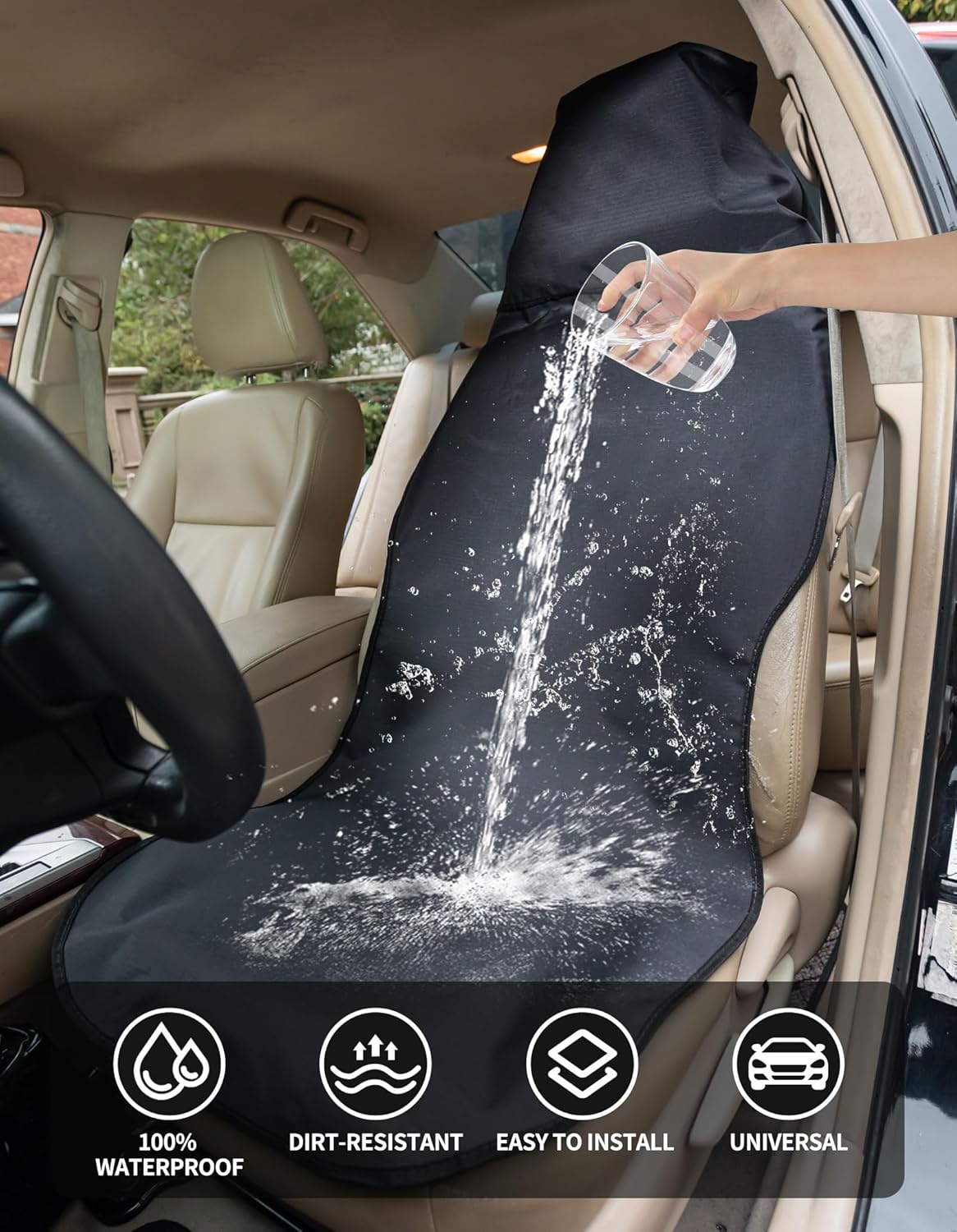 Black and Blue 2-Piece Car Seat Covers — Stylish Protection with Comfort and Durability