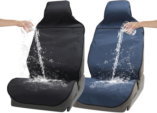 Black and Blue 2-Piece Car Seat Covers — Stylish Protection with Comfort and Durability