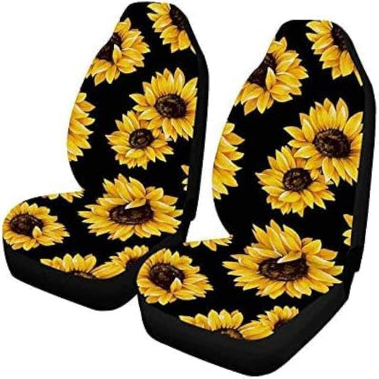 Sunflower Car Seat Covers (Set of 2) — Stylish Floral Design with Comfort & Protection 🌻